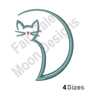 Kitten Outline Machine Embroidery Design, Cat Outline Embroidery Pattern, Cat Contour Embroidery ...