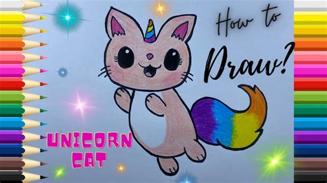 Unicorn Cat || How to draw Unicorn Cat? || Step by step easy tutorial || Easy to draw cat ...