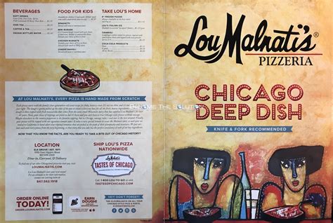 Lou Malnati's Menu Chicago (Scanned Menu With Prices)