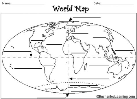 World Map Oceans And Continents Printable - Printable Maps