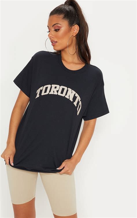 Black Toronto Graphic T Shirt | Tops | PrettyLittleThing USA