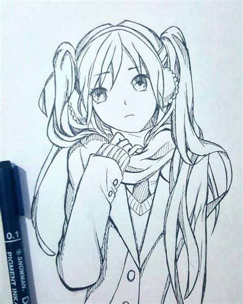 Hatsune miku Drawing Anime Bodies, Manga Drawing, Line Drawing, Anime ...