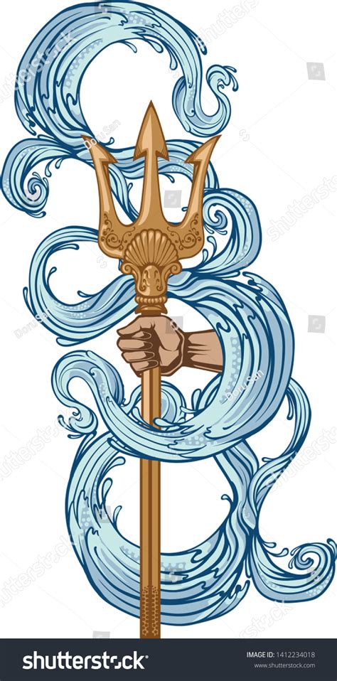 Poseidon Trident Weapon Symbol Power Water Stock Vector (Royalty Free ...