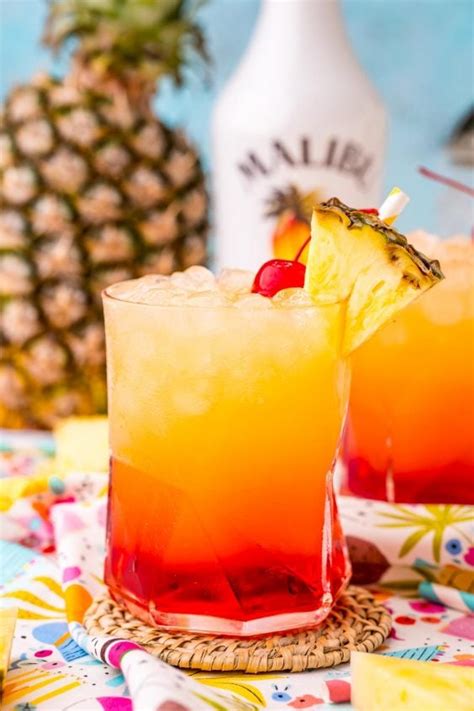 Malibu Sunset Drink Recipe - Sugar and Soul