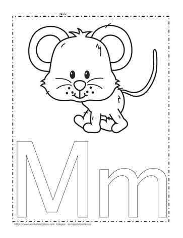 The Letter M Coloring Page Worksheets