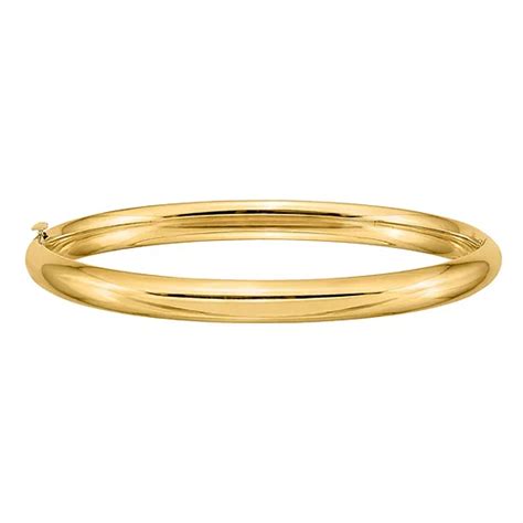 14K Gold Round Bangle Bracelet - JCPenney