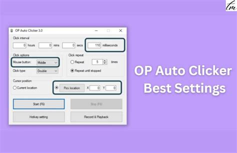 OP Auto Clicker Best Settings on Windows, MAC