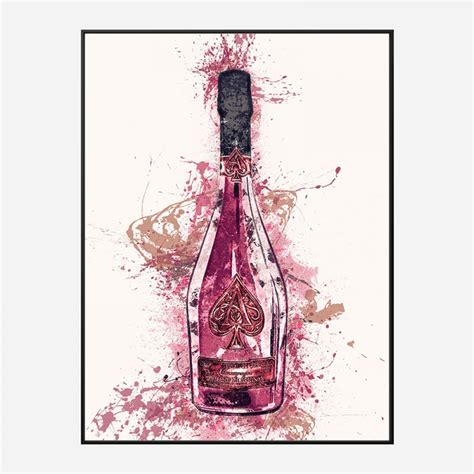 Ace Of Spades Rose Champagne Art Print