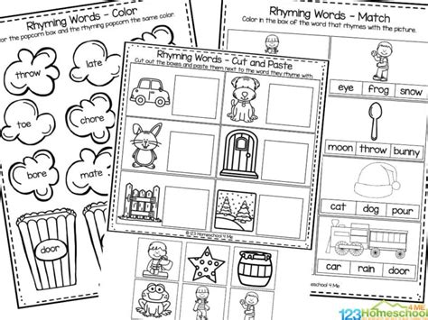 cut and paste rhymes worksheet education com - rhyming cut and paste ...