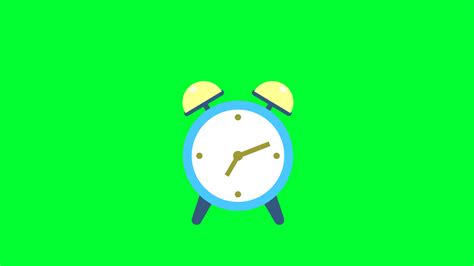 Alarm clock animation in Green screen 4k. Clock with moving arrows. Clock time lapse 2d Cartoon ...