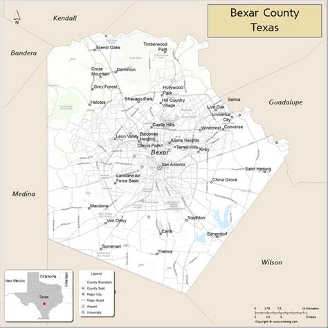 Bexar County Map, Texas - Where is Located, Cities, Population, Highways & Facts