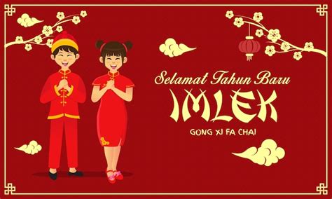 Premium Vector | Selamat tahun baru imlek is another language of Happy chinese new year in ...