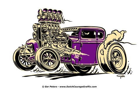 "Purple People Eater" #hotrod #hot #rod #Ford #cartoon #illustration | Cartoon car drawing, Art ...