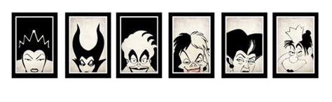 Disney Villains Poster Set of 6 Maleficent Ursula The