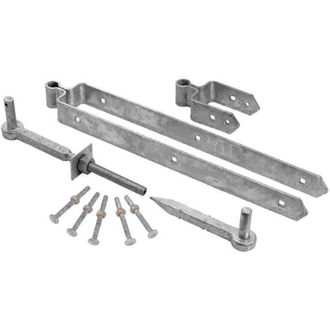 Perry Heavy Duty Field Gate Adjustable Double Strap Hinge Set Galvanised 24" - Gate Expectations