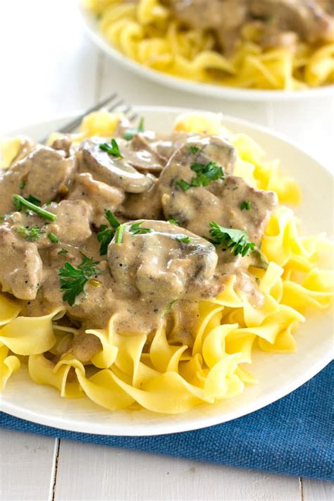 Homemade Beef Stroganoff - steak in sour cream gravy