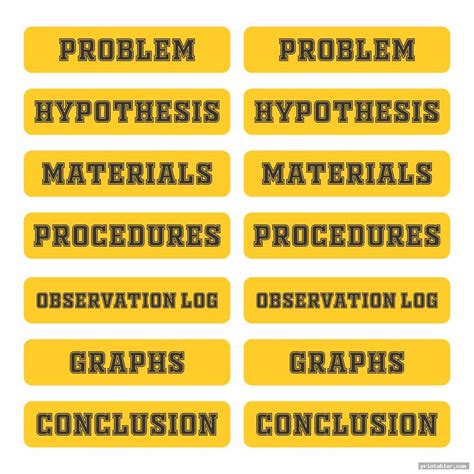 Free Printable Printable Science Fair Labels