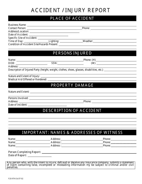 Workplace Injury Report Form Template Doctemplates | The Best Porn Website