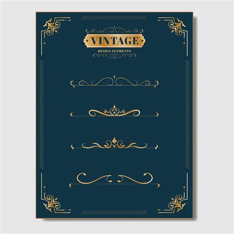 Vintage gold divider vector collection | Premium Vector - rawpixel