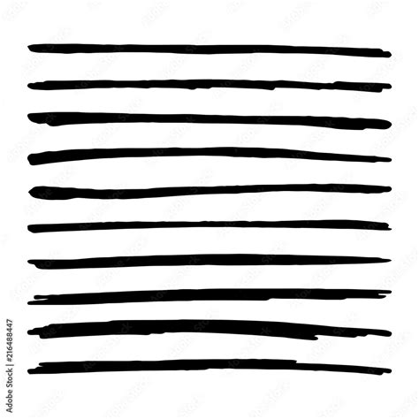 Hand drawn brush strokes. Black Straight vector lines. Textured Marker paint Stock Vector ...