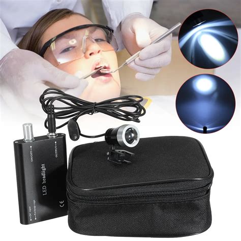 1W LED Head Light Lamp Black Portable Headlight With Clip For Dental ...