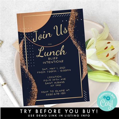 Electronic JOIN US Party Invitation Template, Editable Blank Special ...