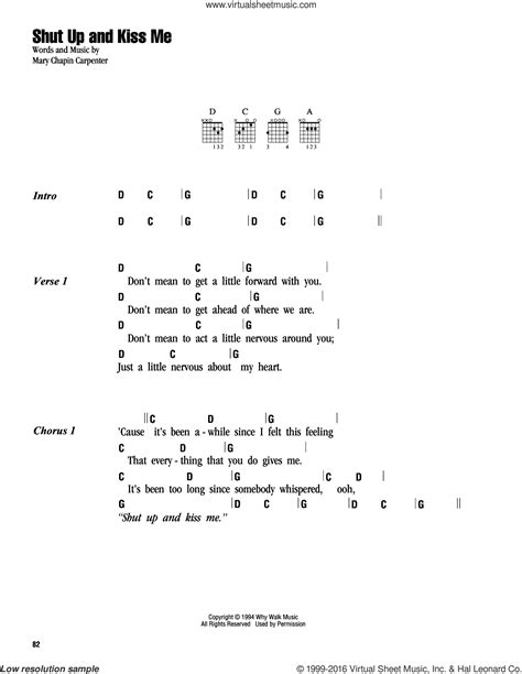 Shut Up And Kiss Me sheet music for guitar (chords) (PDF)