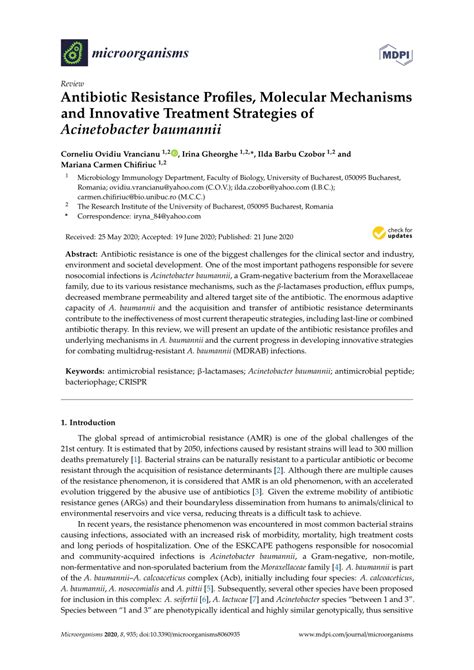 (PDF) Antibiotic Resistance Profiles, Molecular Mechanisms and Innovative Treatment Strategies ...