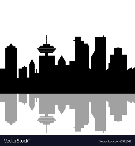 Vancouver canada skyline Royalty Free Vector Image