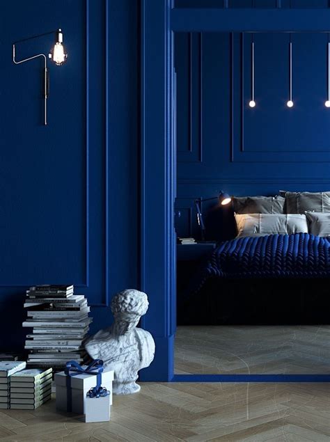 Dark Blue Bedrooms, Blue Rooms, Bedroom Wall Designs, Bedroom Decor ...