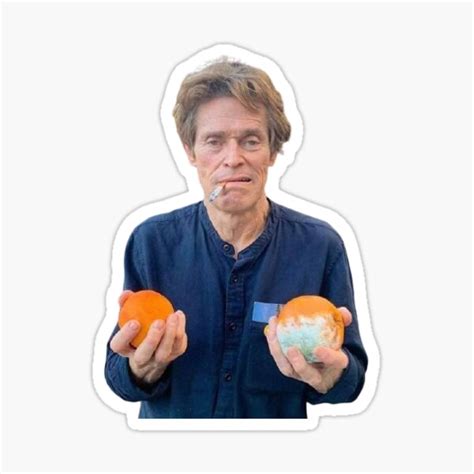 "willem dafoe orange meme" Sticker for Sale by chaoticqueer | Redbubble