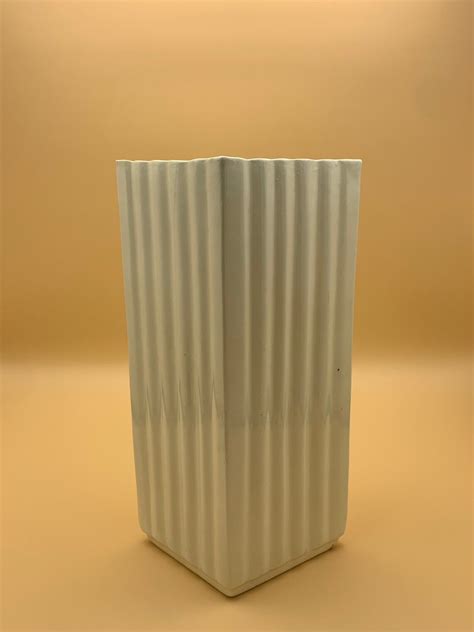 RARE White Fluted 023 VINTAGE Vase - Etsy