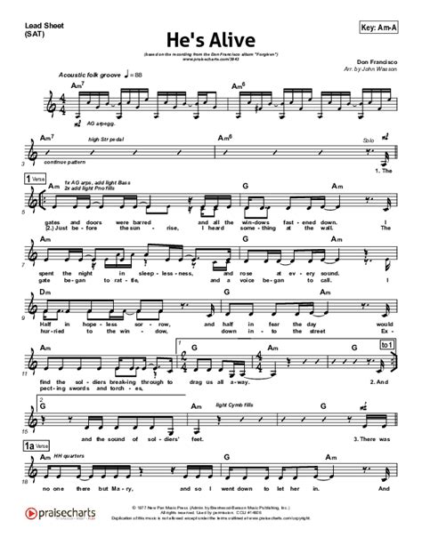 He's Alive Sheet Music PDF (Don Francisco) - PraiseCharts