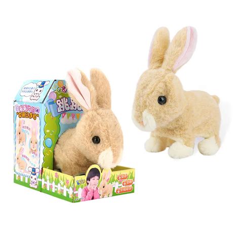 Robot Rabbit Toy Electronic Rabbit Plush Pet Walking Jumping ...