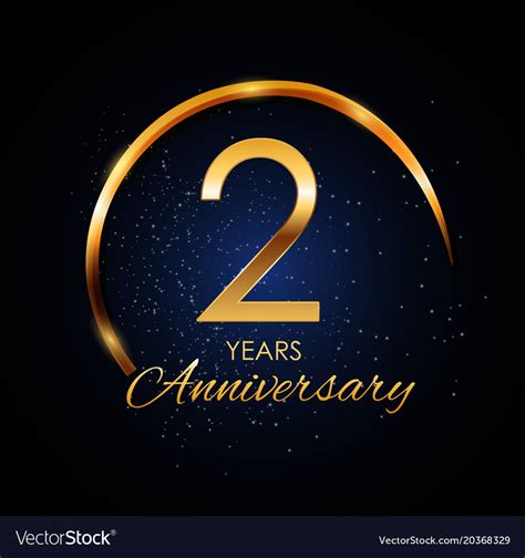 Template logo 2 year anniversary Royalty Free Vector Image