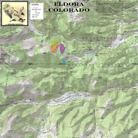 2020 Eldora Ski Area Trails on Topographic Map map by Spirited Republic ...