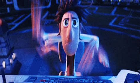 Flint Lockwood Doing Fast Typing GIF | GIFDB.com