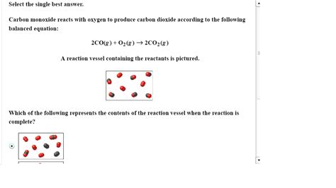 Solved Select the single best answe Carbon monoxide reacts | Chegg.com