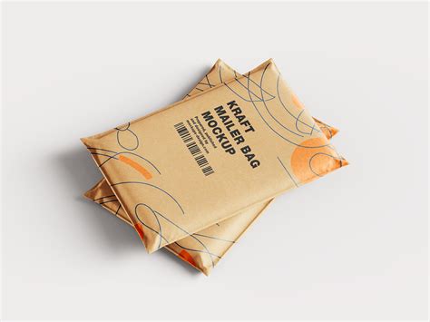 Free kraft paper mailing bag mockup - Instant Download