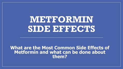 Metformin Side Effects - YouTube