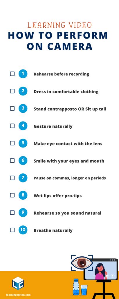 How To Perform On Camera - A Learning Video Checklist - Learning Carton