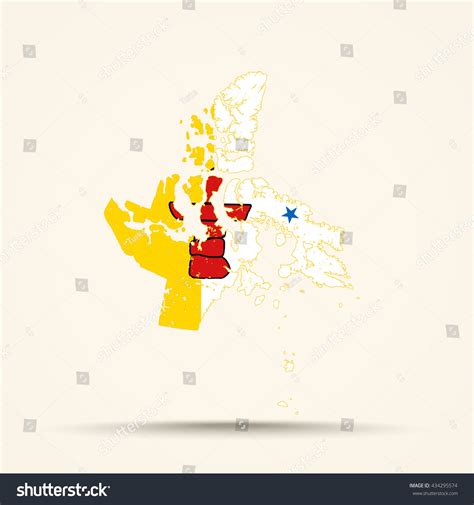 Map of Nunavut in Nunavut flag colors - Royalty Free Stock Vector ...