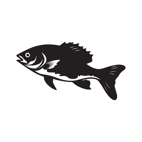 bass fish silhouette Vector 29193127 Vector Art at Vecteezy