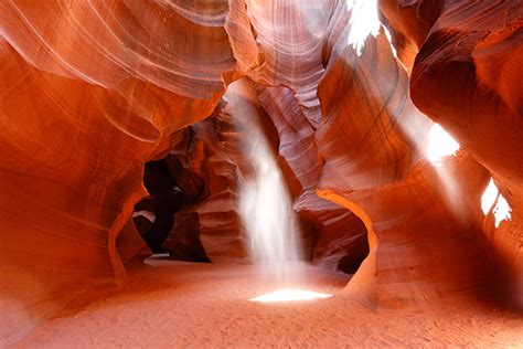 Upper Antelope Canyon Showing Sun Beam Coming into Slot Canyon, - Horseshoe Bend