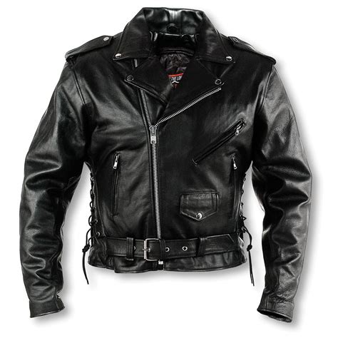 Men's Regular Interstate Leather Motorcycle Jacket, Black - 20936, Insulated Jackets & Coats at ...