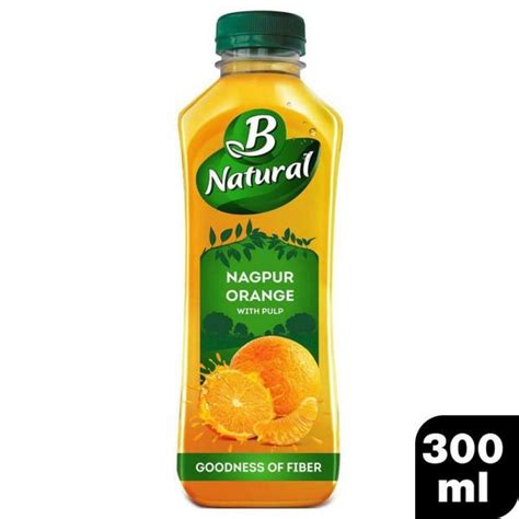 B Natural Nagpur Orange Juice with Pulp 300 ml - JioMart