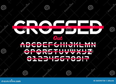 Crossed Out Style Font DESIGN Stock Vector - Illustration of letters ...