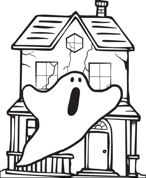 FREE Printable Halloween Haunted House Coloring Page for Kids #1 – SupplyMe