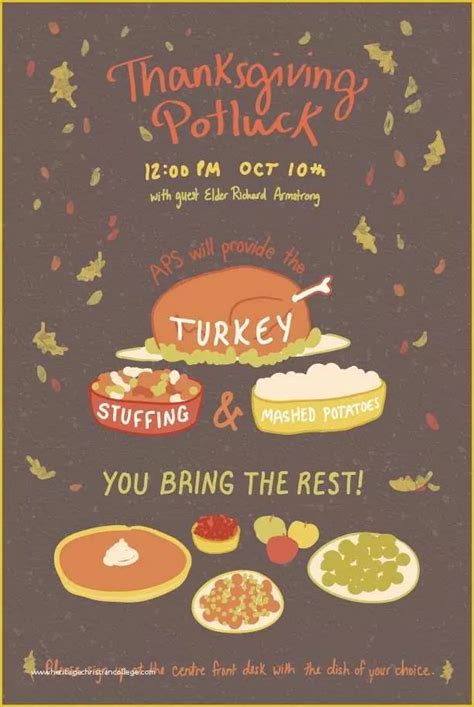 Potluck Flyer Template Free Of 6 Best Of Thanksgiving Potluck Invitation Email ...