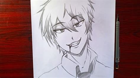 Easy pencil sketch | how to Draw anime vampire boy | step by step ...